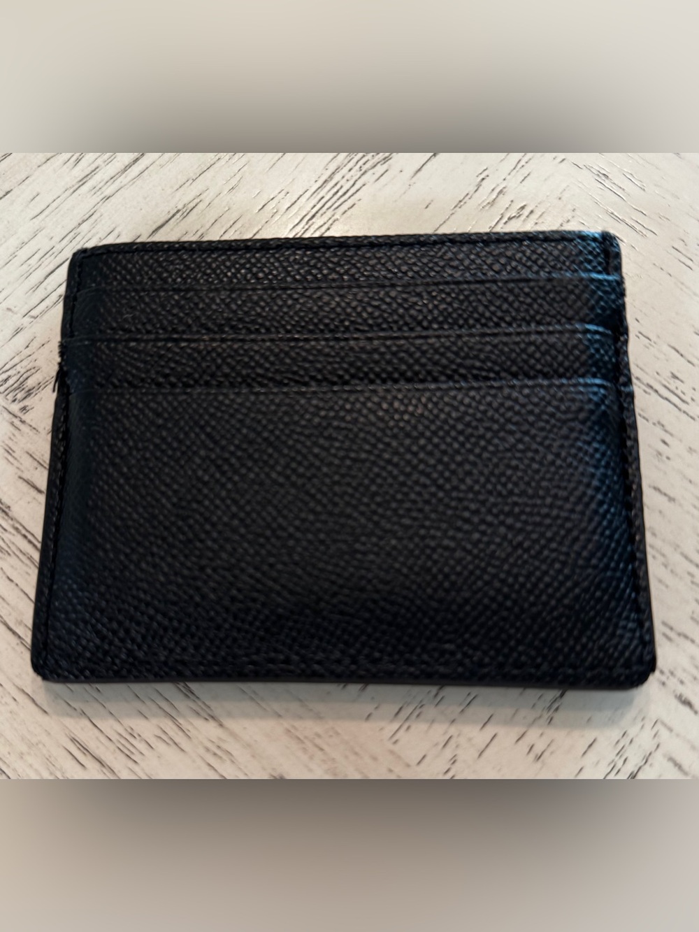 Furla Black Textured Leather Card Holder Gold Tone Logo Card Case - Picture 3 of 10